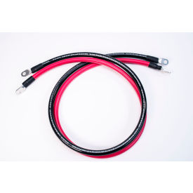 INVERTERS R US CORP SP-10FT1/0CBL38 Spartan Power Battery Cable Set with 3/8" Ring Terminals, 1/0 AWG, 10 ft, Black & Red image.