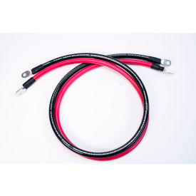 INVERTERS R US CORP SP-12FT2/0CBL38 Spartan Power Battery Cable Set with 5/16" Ring Terminals, 12/0 AWG, 12 ft, Black & Red image.