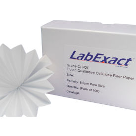 LabExact® Fluted Grade CFP2 8um Qualitative Cellulose Filter Paper 18.5cm 100/PK 