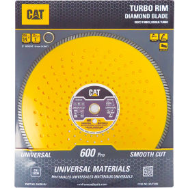 Caterpillar® 600 Pro Universal Turbo Diamond Blade 14"" Dia. x 3/16""T x 1+P-20"" Cntr Hole Dia.