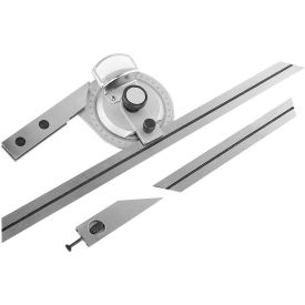 INTERNATIONAL PRECISION INSTRUMENTS CORP 36-612 iGAGING Magnifier Bevel Protractor, Stainless Steel,  6" & 12" Blade Set image.