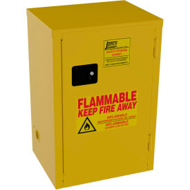 Narrow Flammable Liquid Storage Cabinet, Manual Close Door, 12 Gal. Cap., 23"W x 18"D x 35"H view 2