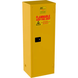 Jamco Narrow Flammable Liquid Storage Cabinet Self Close Door 24 Gal. Capacity 23"W x 18"D x 65"H 