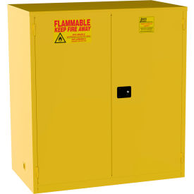 Jamco Flammable Liquid Storage Cabinet Manual Close Door 120 Gallon Capacity 59"W x 34"D x 65"H 