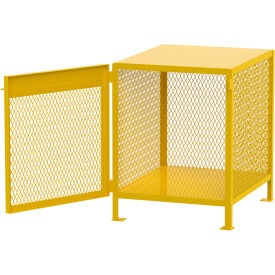 Jamco Gas Cylinder Mesh Storage Cabinet 33"W x 40"D x 40"H 4 - 6 Vertical Cylinder Cap. Yellow 