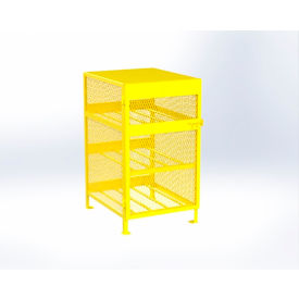 Jamco Gas Cylinder Mesh Storage Cabinet 32"W x 40"D x 55"H 6 Horizontal Cylinder Capacity Yellow 