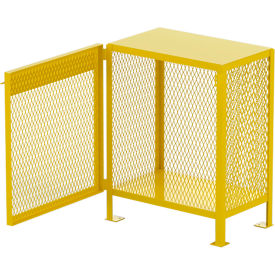 Jamco Gas Cylinder Mesh Storage Cabinet 33"W x 22"D x 40"H 2 Vertical Cylinder Capacity Yellow 