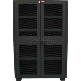 Jamco Products, Inc. DJ260GPQQ Heavy Duty Cabinet Clearview Doors Four Shelves, Welded 60"W x 24"D x 78"H Gray image.