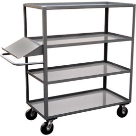 Jamco Products, Inc. DO236P600GPQQ Jamco Stock Truck w/4 Shelves & Writing Stand Handle, 3000 lb. Capacity, 36"L x 24"W x 60"H, Gray image.