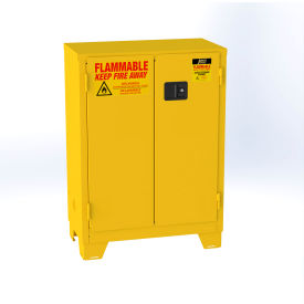 Jamco Forkliftable Flammable Liquid Storage Cabinet Self Close Door 28 Gal Cap 34"W x 18"D x 49"H 