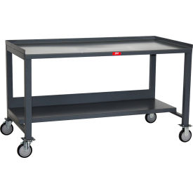 Jamco Mobile Workbench Square Tubular Leg Square Edge 72" x 36" x 48" Gray 