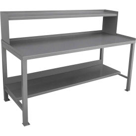 Jamco Products, Inc. WA360GP Jamco Stationary Workbench W/ Shelf Riser & Steel Square Edge, 60"W x 30"D, Gray image.