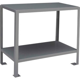 Jamco Products, Inc. WS130GP Jamco Stationary Machine Table W/ 2 Shelves, Steel Square Edge, 30"W x 18"D, Gray image.