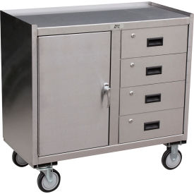 Steel Work Stand with 3 Shelves, 24"W x 24"D x 32"H, Gray view 2