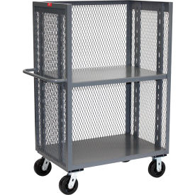 Jamco 3 Sided Mesh Shelf Truck Solid Bottom 3000 lb. Capacity 60"L x 30"W x 57"H 