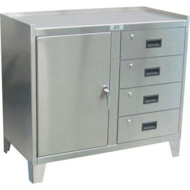 Jamco Products, Inc. ZV236QQ Stainless Steel Cabinet - 1 Door, 4 Drawer - 36"W x 24"D x 35"H image.