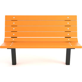 Frog Furnishings Contour 4 Recycled Plastic Bench In Ground Mount Cedar Bench/Black Frame 