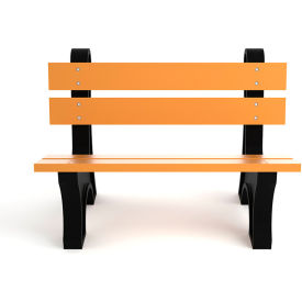 Frog Furnishings Colonial 4 Recycled Plastic Bench Cedar Bench/Black Frame 