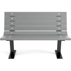Frog Furnishings Contour 4 Recycled Plastic Bench Gray Bench/Black Frame 