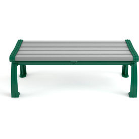 Frog Furnishings Heritage 4 Recycled Plastic Bench Backless Gray Bench/Green Frame 