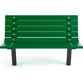 Frog Furnishings Contour 4 Recycled Plastic Bench In Ground Mount Green Bench/Black Frame 