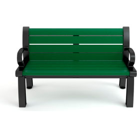 Frog Furnishings Heritage 4 Recycled Plastic Bench Green Bench/Black Frame 