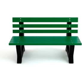 Frog Furnishings Brooklyn 4 Recycled Plastic Bench Green Bench/Black Frame 