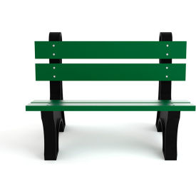 Frog Furnishings Colonial 4 Recycled Plastic Bench Green Bench/Black Frame 