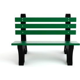 Frog Furnishings Comfort Park Avenue 4 Recycled Plastic Bench Green Bench/Black Frame 