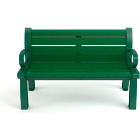 Frog Furnishings Heritage 4 Recycled Plastic Bench Green Bench/Green Frame 