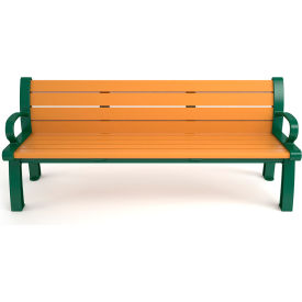 Frog Furnishings Heritage 5 Recycled Plastic Bench Cedar Bench/Green Frame 