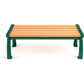 Frog Furnishings Heritage 5 Recycled Plastic Bench Backless Cedar Bench/Green Frame 