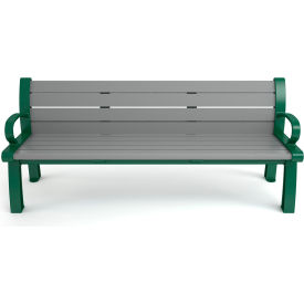 Frog Furnishings Heritage 5 Recycled Plastic Bench Gray Bench/Green Frame 