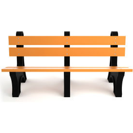 Frog Furnishings Colonial 6 Recycled Plastic Bench Cedar Bench/Black Frame 