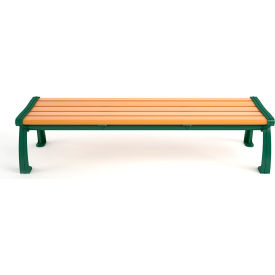 Frog Furnishings Heritage 6 Recycled Plastic Bench Backless Cedar Bench/Green Frame 