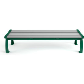 Frog Furnishings Heritage 6 Recycled Plastic Bench Backless Gray Bench/Green Frame 