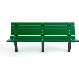 Frog Furnishings Contour 6 Recycled Plastic Bench In Ground Mount Green Bench/Black Frame 