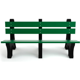 Frog Furnishings Colonial 6 Recycled Plastic Bench Green Bench/Black Frame 