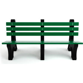 Frog Furnishings Comfort Park Avenue 6 Recycled Plastic Bench Green Bench/Black Frame 