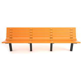 Frog Furnishings Contour 8 Recycled Plastic Bench In Ground Mount Cedar Bench/Black Frame 