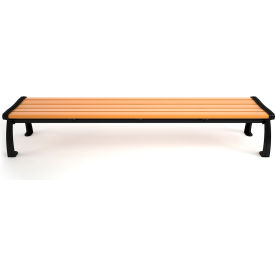 Frog Furnishings Heritage 8 Recycled Plastic Bench Backless Cedar Bench/Black Frame 