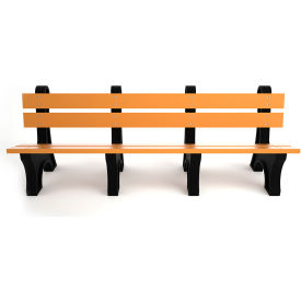 Frog Furnishings Colonial 8 Recycled Plastic Bench Cedar Bench/Black Frame 
