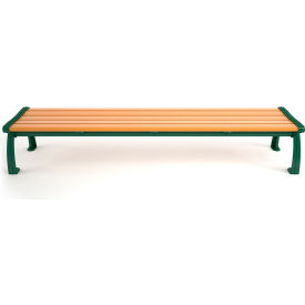 Frog Furnishings Heritage 8 Recycled Plastic Bench Backless Cedar Bench/Green Frame 