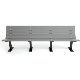 Frog Furnishings Contour 8 Recycled Plastic Bench Gray Bench/Black Frame 