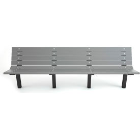 Frog Furnishings Contour 8 Recycled Plastic Bench In Ground Mount Gray Bench/Black Frame 