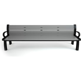 Frog Furnishings Heritage 8 Recycled Plastic Bench Gray Bench/Black Frame 