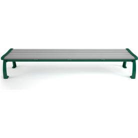 Frog Furnishings Heritage 8 Recycled Plastic Bench Backless Gray Bench/Green Frame 