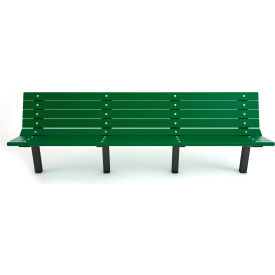 Frog Furnishings Contour 8 Recycled Plastic Bench In Ground Mount Green Bench/Black Frame 