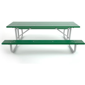 Frog Furnishings Galvanized Frame 8 Recycled Plastic Picnic Table Green 