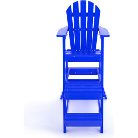 Jayhawk Plastics PB 46LGCBLU Frog Furnishings Lifeguard Chair, 46" Seat Height, Blue image.